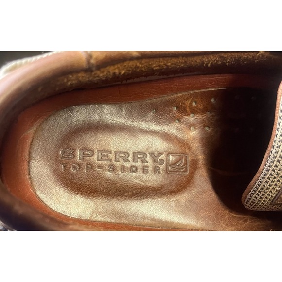 Men's Sperry AO boat deck shoes brown leather sz 10 Top Sider Authentic Original - Picture 15 of 16